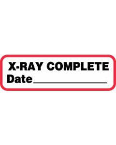 Label Paper Permanent X-Ray Complete 1 1/4" x 3/8", White with Red, 1000 per Roll