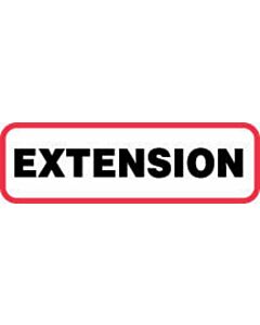Label Paper Permanent Extension  1 1/4"x3/8" White with Red 1000 per Roll