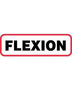 Label Paper Permanent Flexion  1 1/4"x3/8" White with Red 1000 per Roll