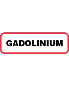 Label Paper Permanent Gadolinium  1 1/4"x3/8" White with Red 1000 per Roll