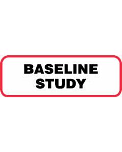 Label Paper Permanent Baseline Study  1 1/2"x1/2" White with Red 1000 per Roll