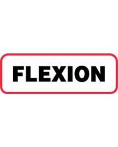 Label Paper Permanent Flexion  1 1/2"x1/2" White with Red 1000 per Roll