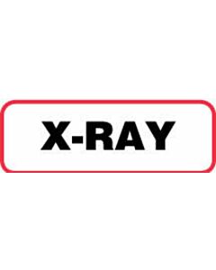 Label Paper Permanent X-Ray 1 1/2" x 1/2", White with Red, 1000 per Roll
