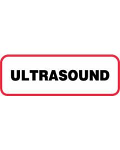 Label Paper Permanent Ultrasound 1 1/2" x 1/2", White with Red, 1000 per Roll