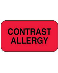 Label Paper Permanent Contrast Allergy  1 5/8"x7/8" Fl. Red 1000 per Roll