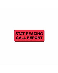 Lab Communication Label (Paper, Permanent) Stat Reading Call  2 1/4"x7/8" Fluorescent Red - 1000 per Roll