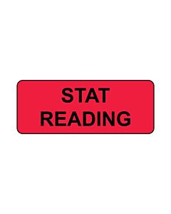 Lab Communication Label (Paper, Permanent) Stat Reading  2 1/4"x7/8" Fluorescent Red - 1000 per Roll