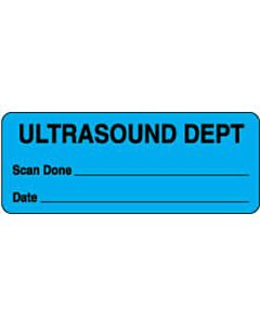 Label Paper Permanent Ultrasound Dept Scan 2 1/4" x 7/8", Blue, 1000 per Roll