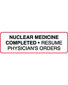 Label Paper Permanent Nuclear Medicine 2 7/8" x 7/8", White with Red, 1000 per Roll
