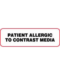 Label Paper Permanent Patient Allergic To 2 7/8" x 7/8", White with Red, 1000 per Roll