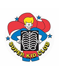 Label Pediatric Award Sticker Paper Permanent Super Kid Club White, 250 per Roll