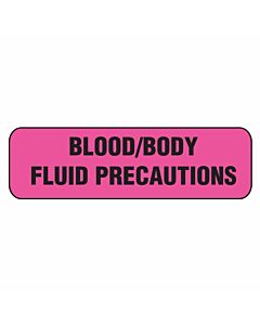 Label Paper Permanent Blood/body Fluid  1 1/4"x3/8" Fl. Pink 1000 per Roll