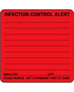 Label Paper Permanent Infection Control 2 1/2" x 2 1/2", Fl. Red, 500 per Roll