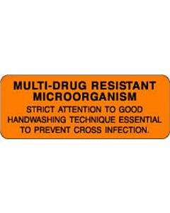 Label Paper Permanent Multi-drug Resistant 3" x 1", 1/8", Fl. Orange, 1000 per Roll