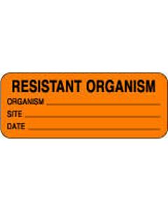 Label Paper Permanent Resistant Organism 2 1/4" x 7/8", Fl. Orange, 1000 per Roll