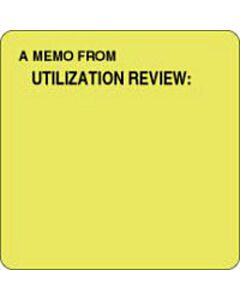 Label Paper Removable A Memo From Utilization 2 1/2" x 2 1/2", Fl. Yellow, 500 per Roll