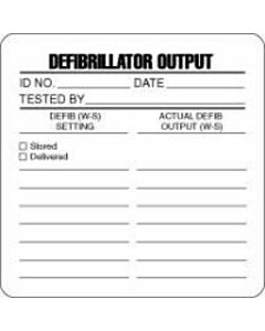Label Paper Permanent Defibrillator Output  2 1/2"x2 1/2" White 500 per Roll