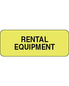 Label Paper Removable Rental Equipment 2 1/4" x 7/8", Fl. Yellow, 1000 per Roll