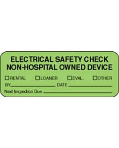 Label Paper Removable Electrical Safety 2 1/4" x 7/8", Fl. Green, 1000 per Roll