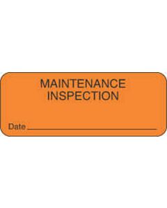 Label Paper Removable Maintenance Inspection 2 1/4" x 7/8", Fl. Orange, 1000 per Roll