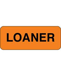 Label Paper Removable Loaner 2 1/4" x 7/8", Fl. Orange, 1000 per Roll