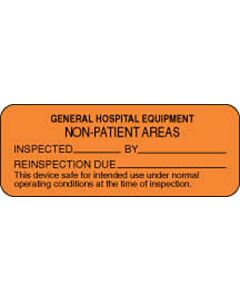 Label Paper Removable General Hospital 2 1/4" x 7/8", Fl. Orange, 1000 per Roll