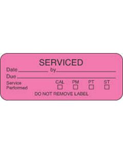 Label Paper Permanent Serviced Date 2 1/4" x 7/8", Fl. Pink, 1000 per Roll