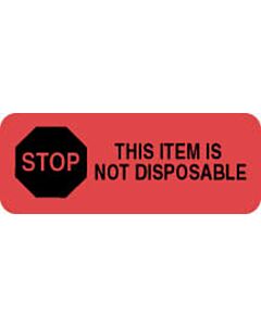 Label Paper Permanent Stop This Item Is Not 2 1/4" x 7/8", Fl. Red, 1000 per Roll