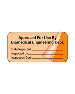Label Self-Laminating Paper Removable Approved For Use 1-1/2" Core 2" x 1" Fl. Orange, 1000 per Roll
