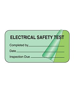 Label Self-Laminating Paper Removable Electrical Safety 1-1/2" Core 2" x 1" Fl. Green, 1000 per Roll