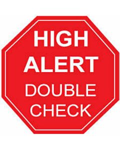 Communication Label (Paper, Permanent) High Alertdouble 2" x 2 Red - 500 per Roll