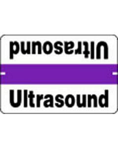Label Wraparound Paper Permanent Ultrasound 1" Core 1-1/2" x 1" White with Purple, 1000 per Roll