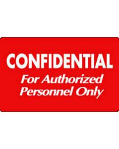 Label Paper Permanent Confidential for 3" Core 4"x2 1/2" Red 500 per Roll