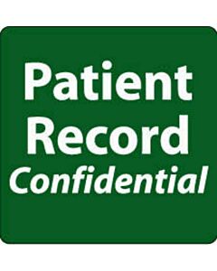 Label Paper Permanent Patient Record 2" x 2, Green, 500 per Roll
