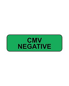 Lab Communication Label (Paper, Permanent) CMV Negative  1 1/4"x3/8" Fluorescent Green - 1000 per Roll