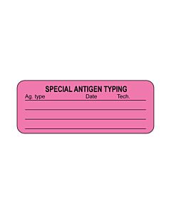 Lab Communication Label (Paper, Permanent) Special Antigen  2 1/4"x7/8" Fluorescent Pink - 1000 per Roll