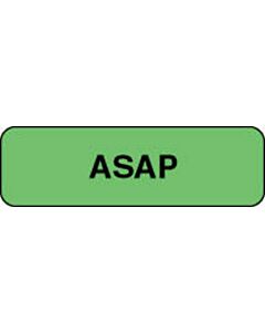 Lab Communication Label (Paper, Permanent) Asap  1 1/4"x3/8" Fluorescent Green - 1000 per Roll