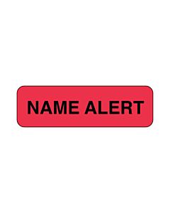 Lab Communication Label (Paper, Permanent) Name Alert 1 1/4"x3/8" Fluorescent Red - 1000 per Roll