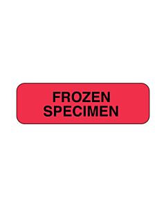 Lab Communication Label (Paper, Permanent) Frozen Specimen  1 1/4"x3/8" Fluorescent Red - 1000 per Roll