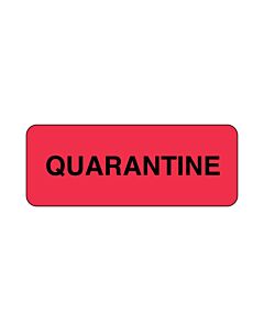 Lab Communication Label (Paper, Permanent) Quarantine  2 1/4"x7/8" Fluorescent Red - 1000 per Roll