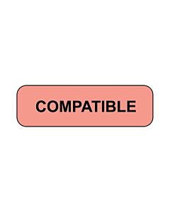 Lab Communication Label (Paper, Permanent) Compatible  1 1/4"x3/8" Pink - 1000 per Roll