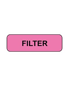 Lab Communication Label (Paper, Permanent) Filter  1 1/4"x3/8" Fluorescent Pink - 1000 per Roll