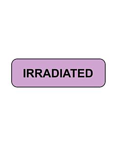 Lab Communication Label (Paper, Permanent) Irradiated  1 1/4"x3/8" Lavender - 1000 per Roll