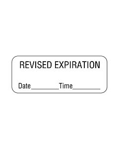 Lab Communication Label (Paper, Permanent) Revised Expiration  2 1/4"x7/8" White - 1000 per Roll