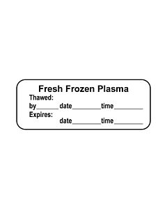 Lab Communication Label (Paper, Permanent) Fresh Frozen Plasma  2"x3/4" White - 1000 per Roll