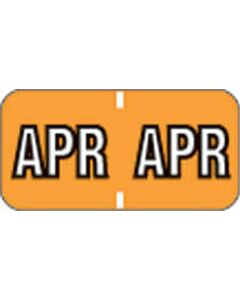 Barkley™ Compatible MBLM Color Code Label Month "Apr" 1 1/2" x 3/4" Orange Permanent - 500 per Roll