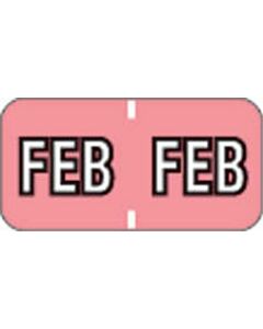 Barkley™ Compatible MBLM Color Code Label Month "Feb" 1 1/2" x 3/4" Pink Permanent - 500 per Roll