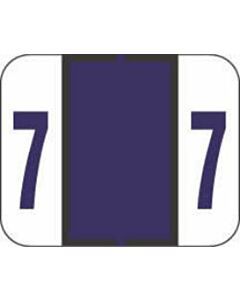 TAB® Compatible 1282 Color Code Label Numeric "7" 1-1/4" x 1" Dark Purple Permanent, 500 per Roll
