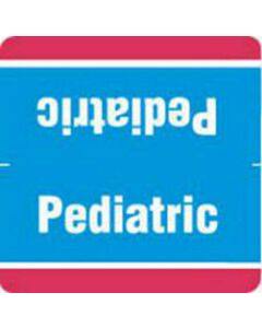 Label Wraparound Paper Permanent Pediatric 1-1/2" Core 1-7/8" X 1-7/8" Blue with Red, 1000 per Roll
