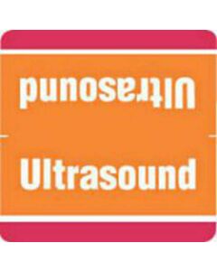 Label Wraparound Paper Permanent Ultrasound 1-7/8" X 1-7/8" Orange with Red, 1000 per Roll
